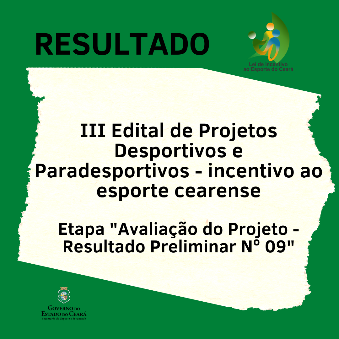 Sejuv divulga resultado preliminar dos projetos da lei de incentivo ao esporte