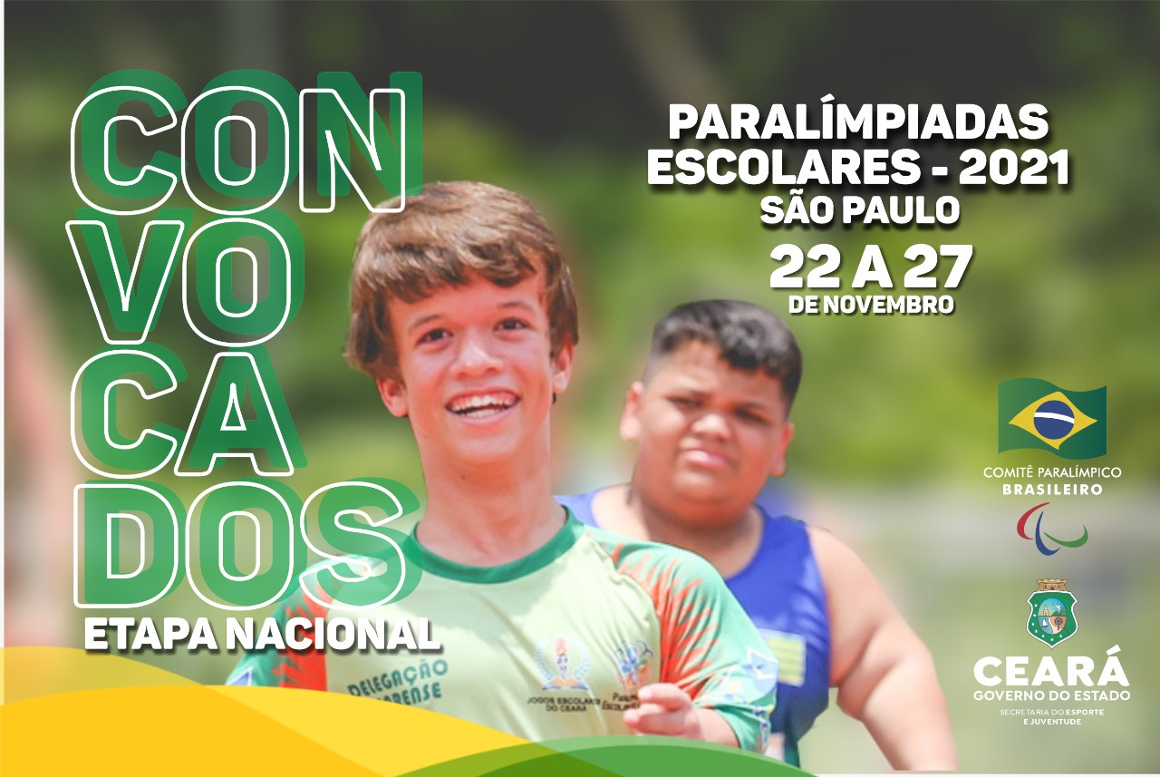 Lista de convocados para a etapa regional das Paralimpíadas Escolares já  está disponível. Confira!